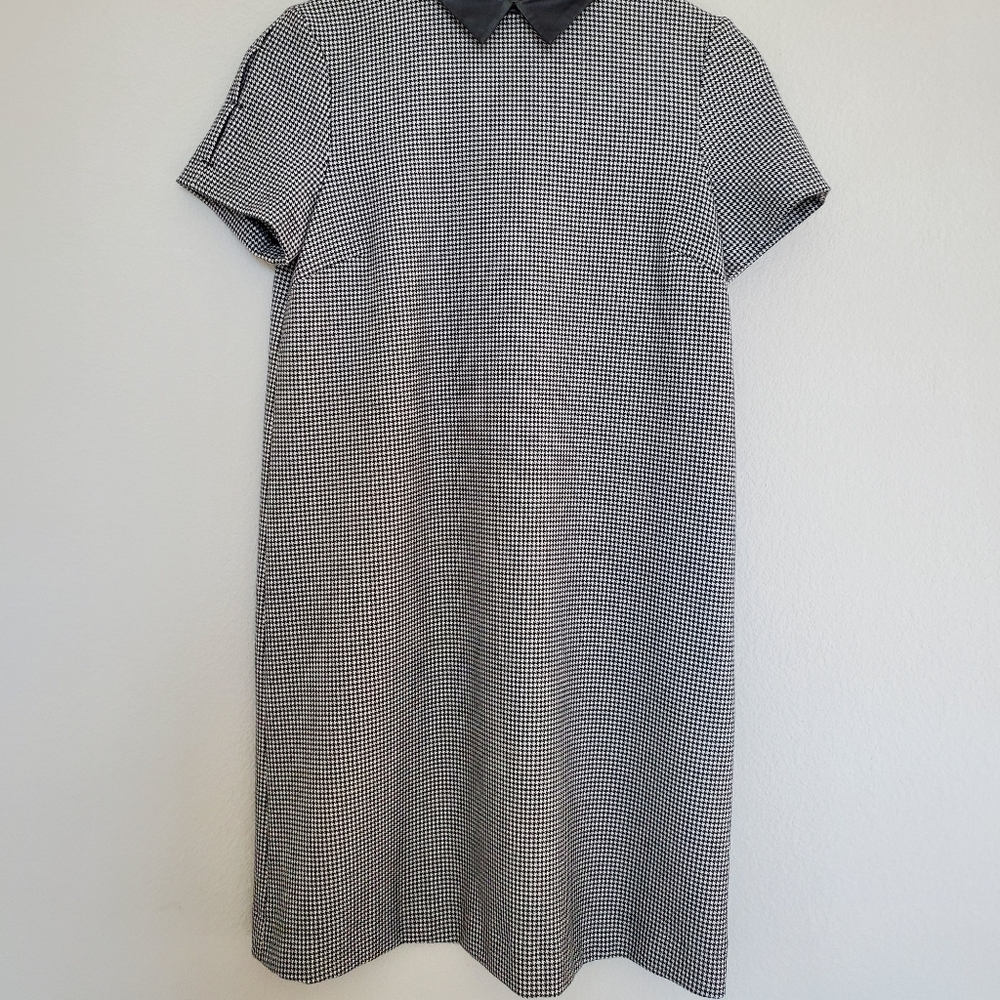 🎈SOLD 🎈ZARA Houndstooth Faux Leather Collar Dress - Picture 4 of 12